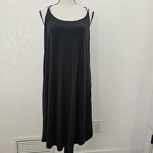 BLACK CRISS-CROSS TANK DRESS